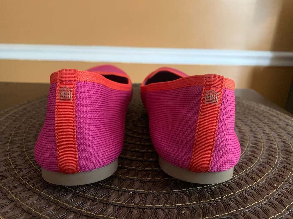 Birdies The Blackbird Knit Flats in Tropical Pink and Orange Size 8.5 - Picture 5 of 8